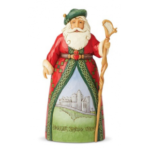 Jim Shore HWC, Figurine, Irish Santa, 7.1" Tall